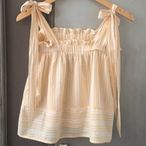 Anthro Ella Moss Tie Top